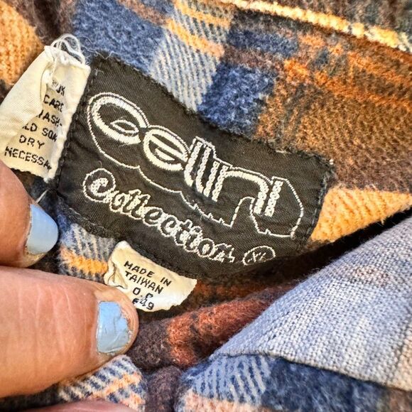 Vintage Cellini flannel XL size, 100% cotton, made in Taiwan R.O.C. WPL tag. - Picture 8 of 9